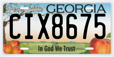 GA license plate CIX8675