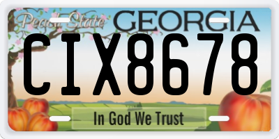 GA license plate CIX8678
