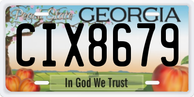 GA license plate CIX8679