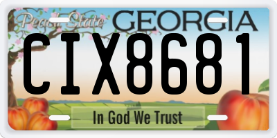 GA license plate CIX8681