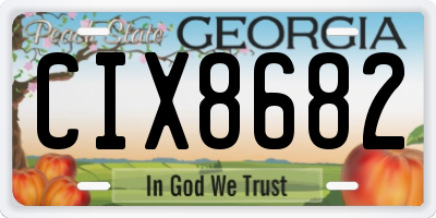 GA license plate CIX8682