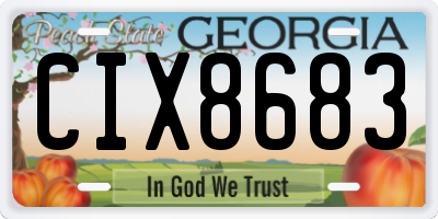 GA license plate CIX8683
