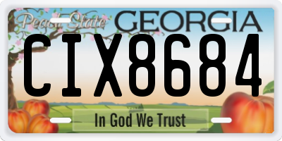 GA license plate CIX8684