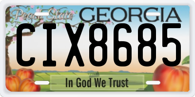 GA license plate CIX8685