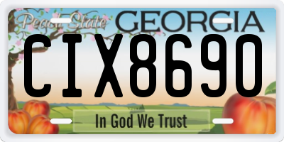 GA license plate CIX8690