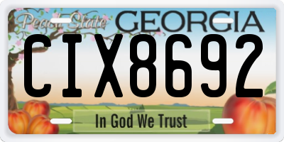 GA license plate CIX8692