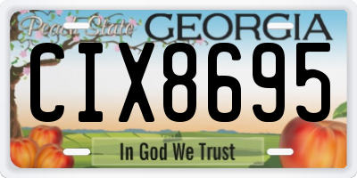 GA license plate CIX8695