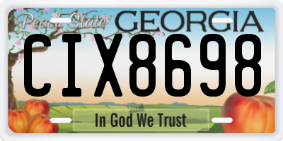 GA license plate CIX8698