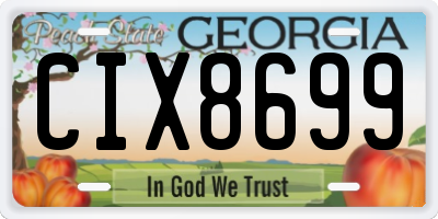 GA license plate CIX8699