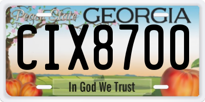 GA license plate CIX8700