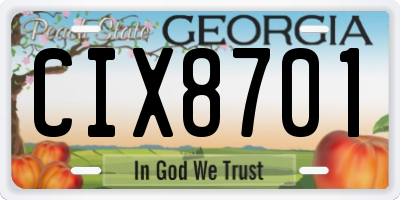GA license plate CIX8701