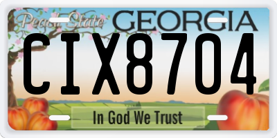 GA license plate CIX8704