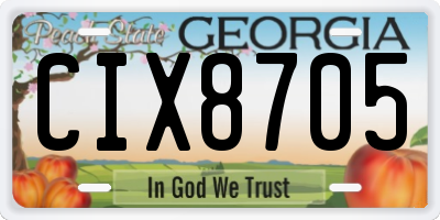 GA license plate CIX8705