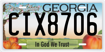 GA license plate CIX8706