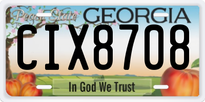 GA license plate CIX8708