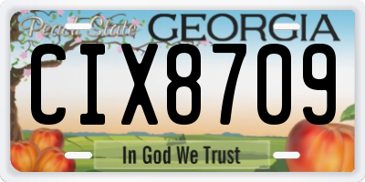 GA license plate CIX8709
