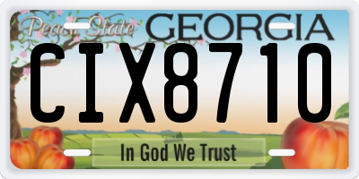 GA license plate CIX8710