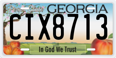 GA license plate CIX8713