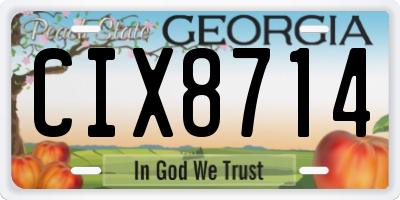 GA license plate CIX8714