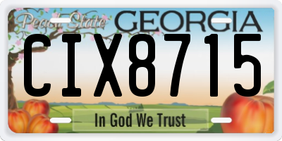 GA license plate CIX8715