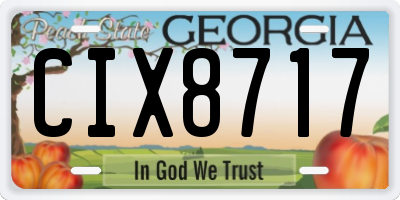 GA license plate CIX8717