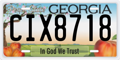GA license plate CIX8718