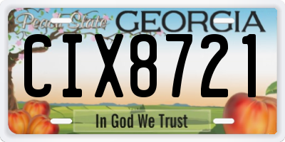GA license plate CIX8721
