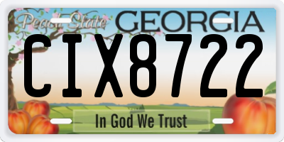 GA license plate CIX8722