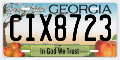 GA license plate CIX8723