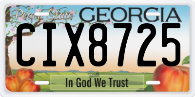 GA license plate CIX8725