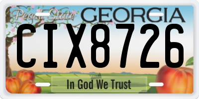 GA license plate CIX8726
