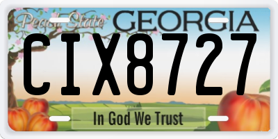 GA license plate CIX8727