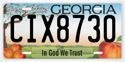 GA license plate CIX8730