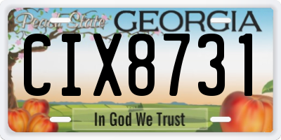 GA license plate CIX8731