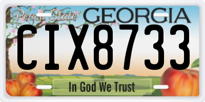 GA license plate CIX8733