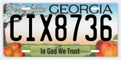 GA license plate CIX8736
