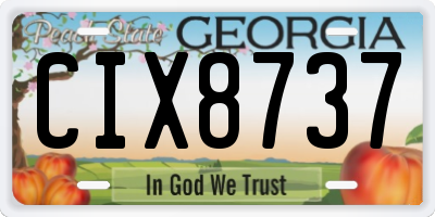 GA license plate CIX8737