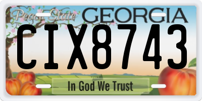 GA license plate CIX8743