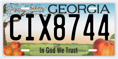 GA license plate CIX8744