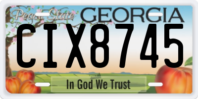 GA license plate CIX8745
