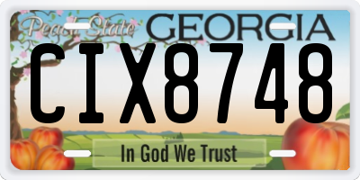 GA license plate CIX8748