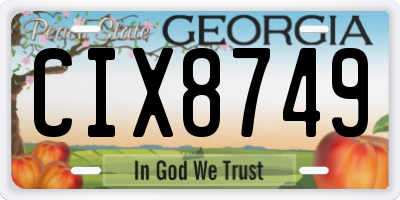 GA license plate CIX8749