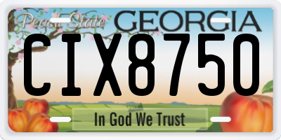 GA license plate CIX8750