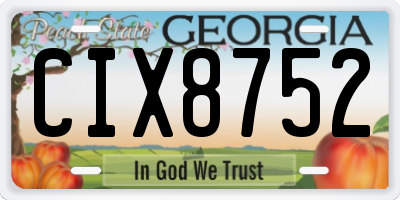 GA license plate CIX8752