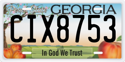 GA license plate CIX8753