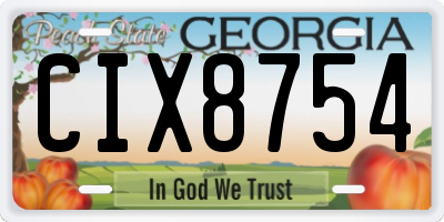 GA license plate CIX8754