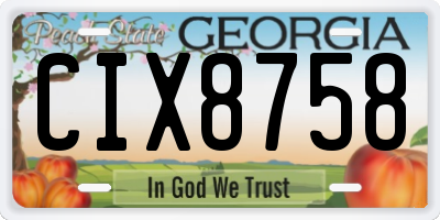 GA license plate CIX8758