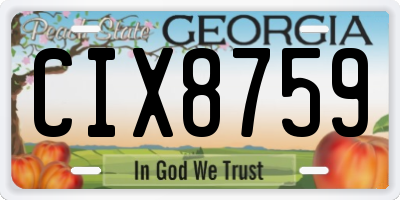 GA license plate CIX8759