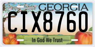 GA license plate CIX8760