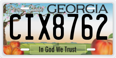 GA license plate CIX8762